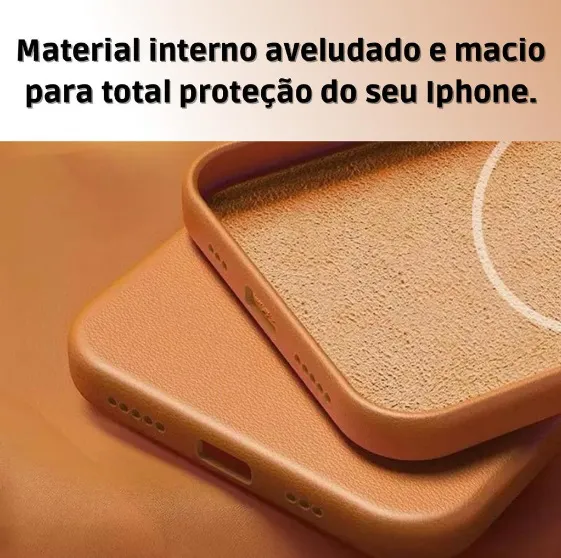 Capa para iPhone 15 Pro Max - Com MagSafe - Inclui carteira - Naranja